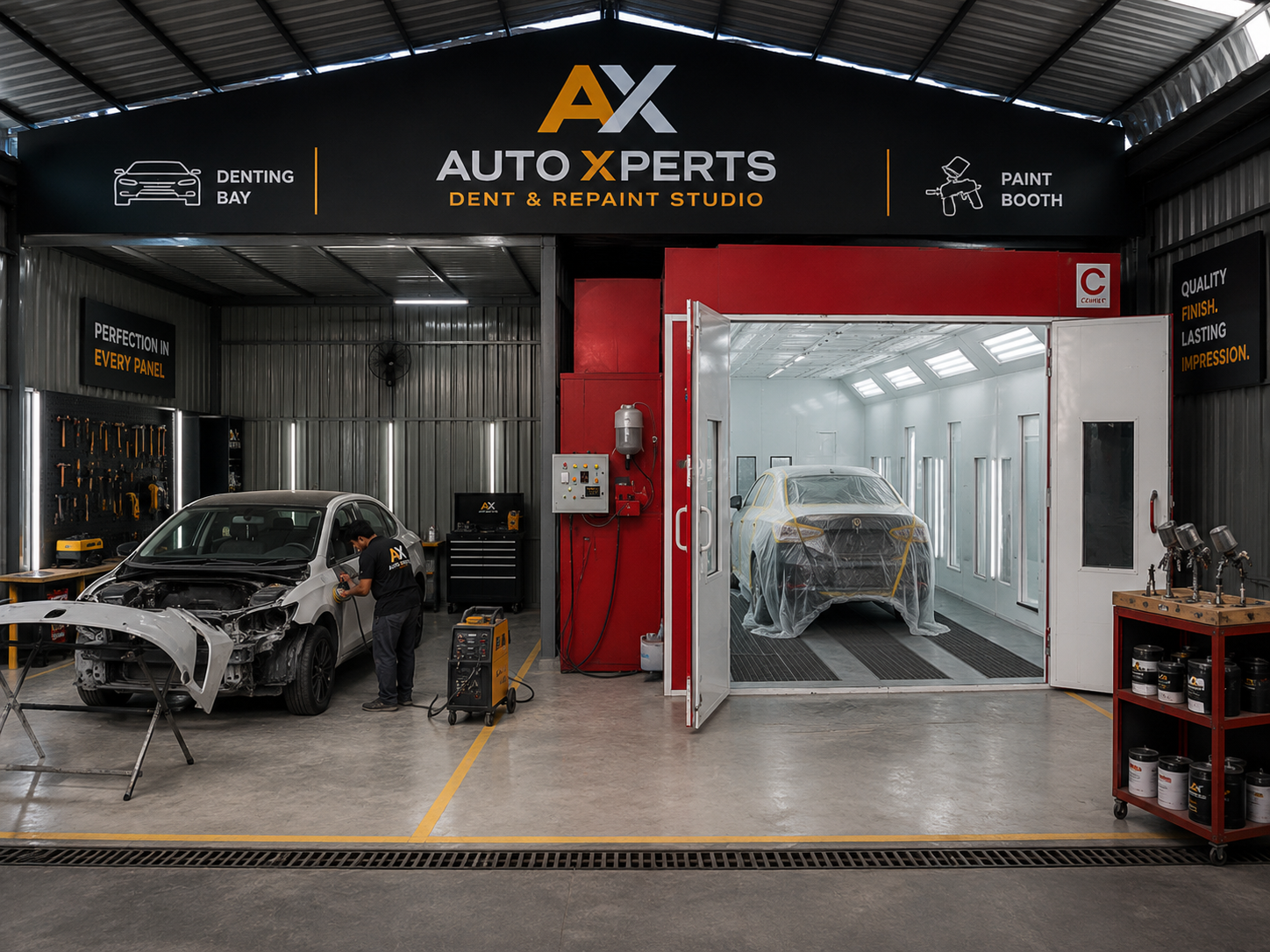 Paint booth setup