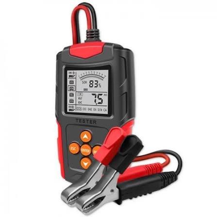 Automotive battery tester for garage