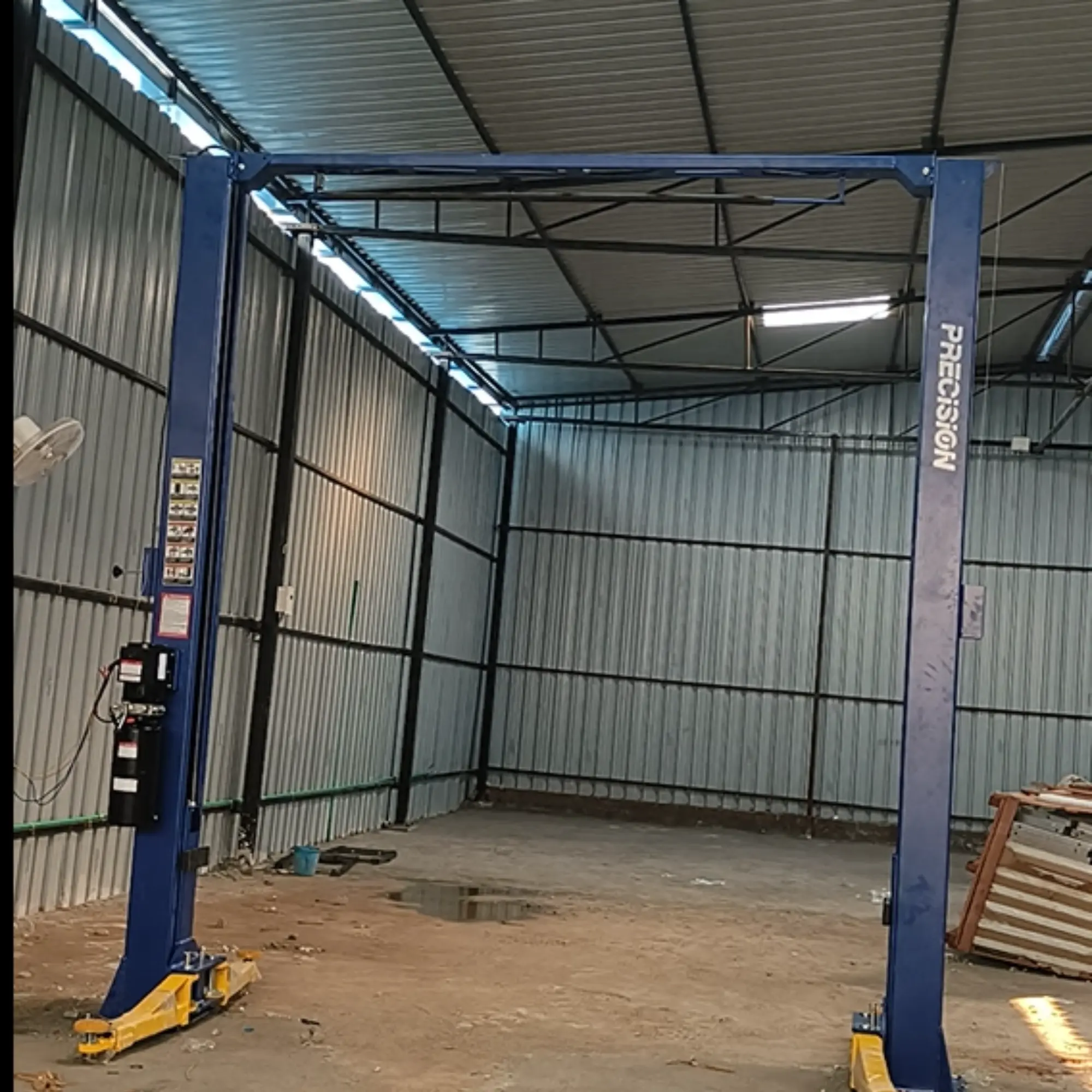 Two post car lift installation