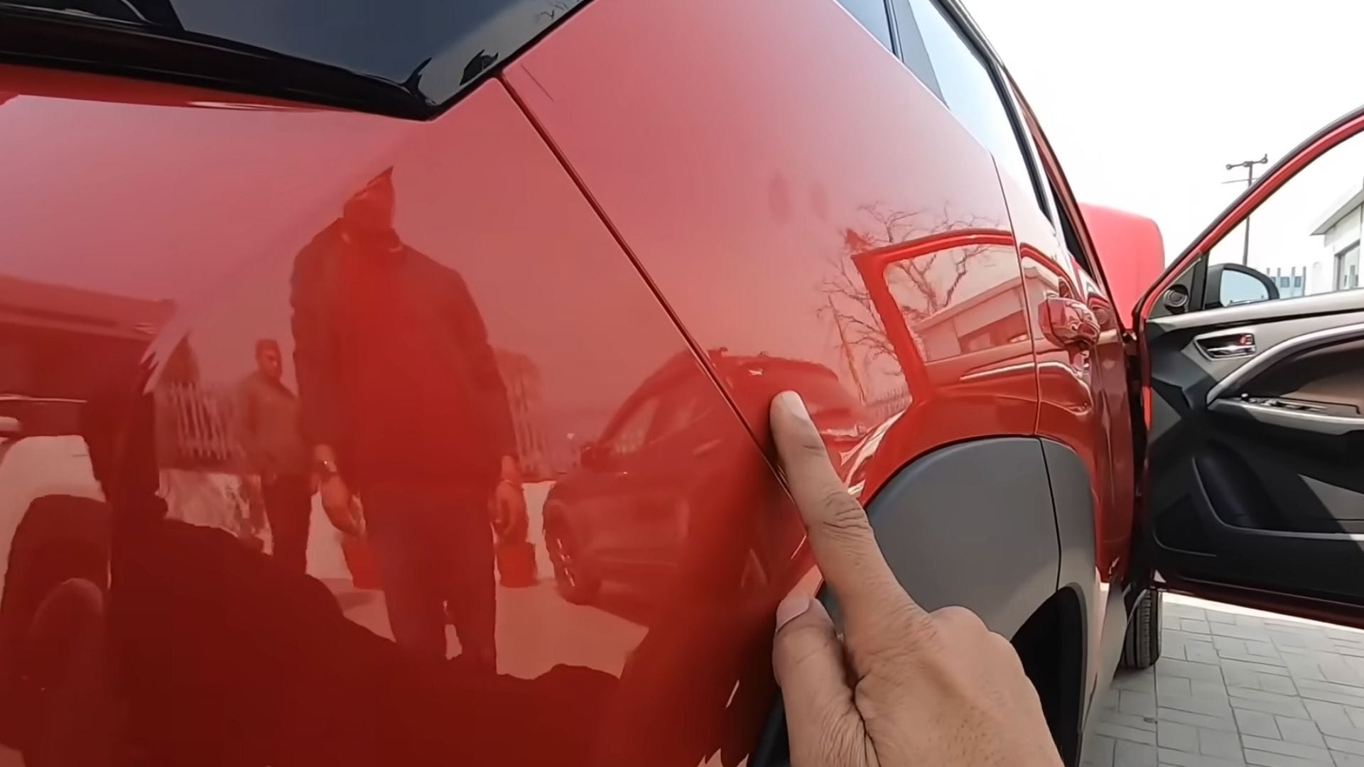 Vehicle paint defect identified during a new car PDI inspection